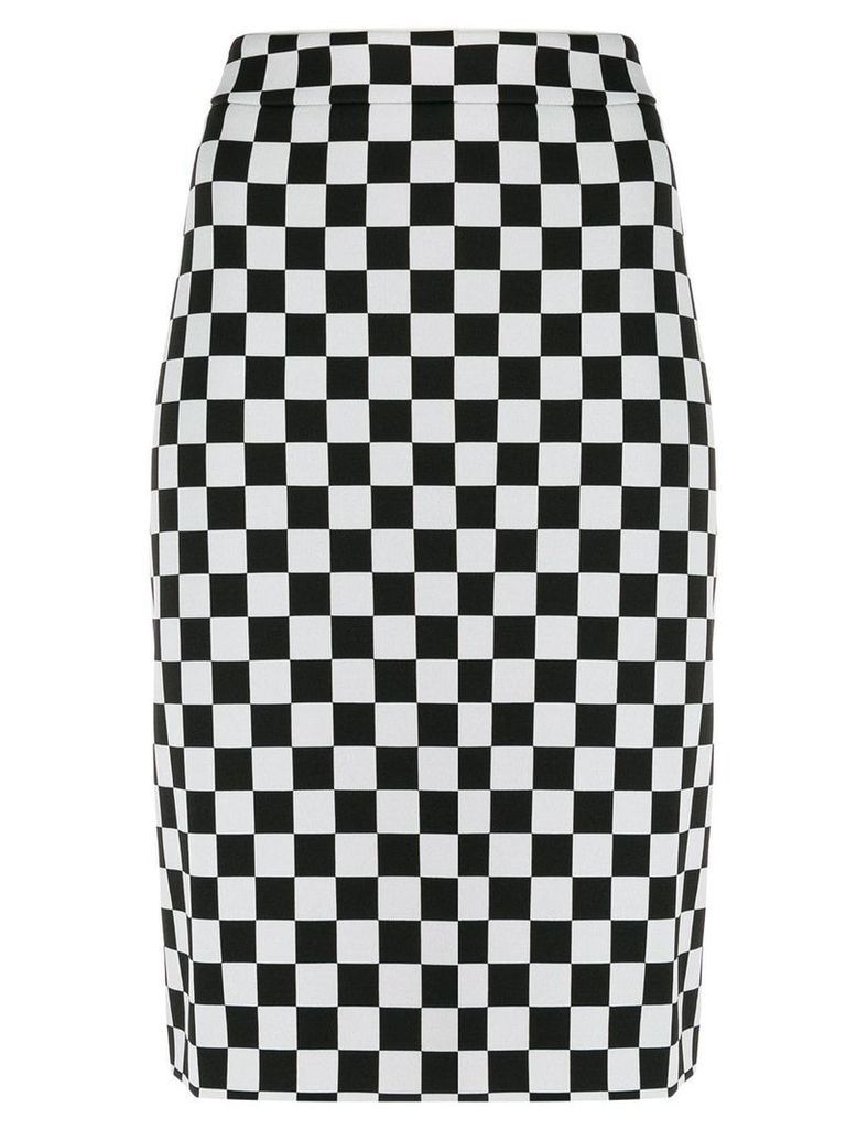 Boutique Moschino chess pencil skirt - Black