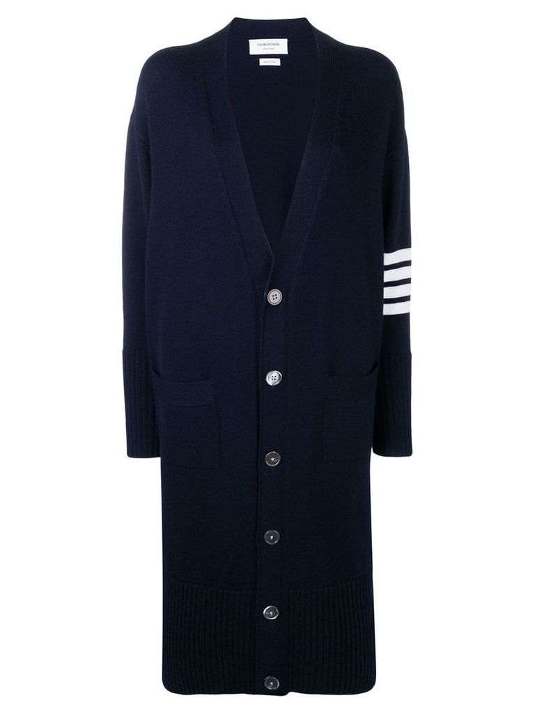 Thom Browne 4-Bar stripe cardi-coat - Blue