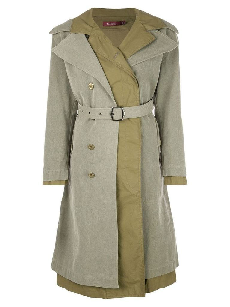 Sies Marjan belted double breasted coat - Green