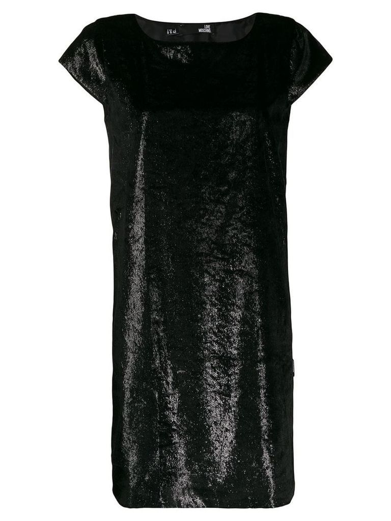 Love Moschino lurex shift dress - Black
