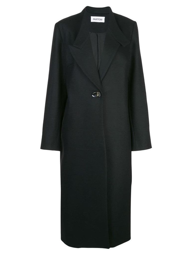 Partow oversized collar button coat - Black