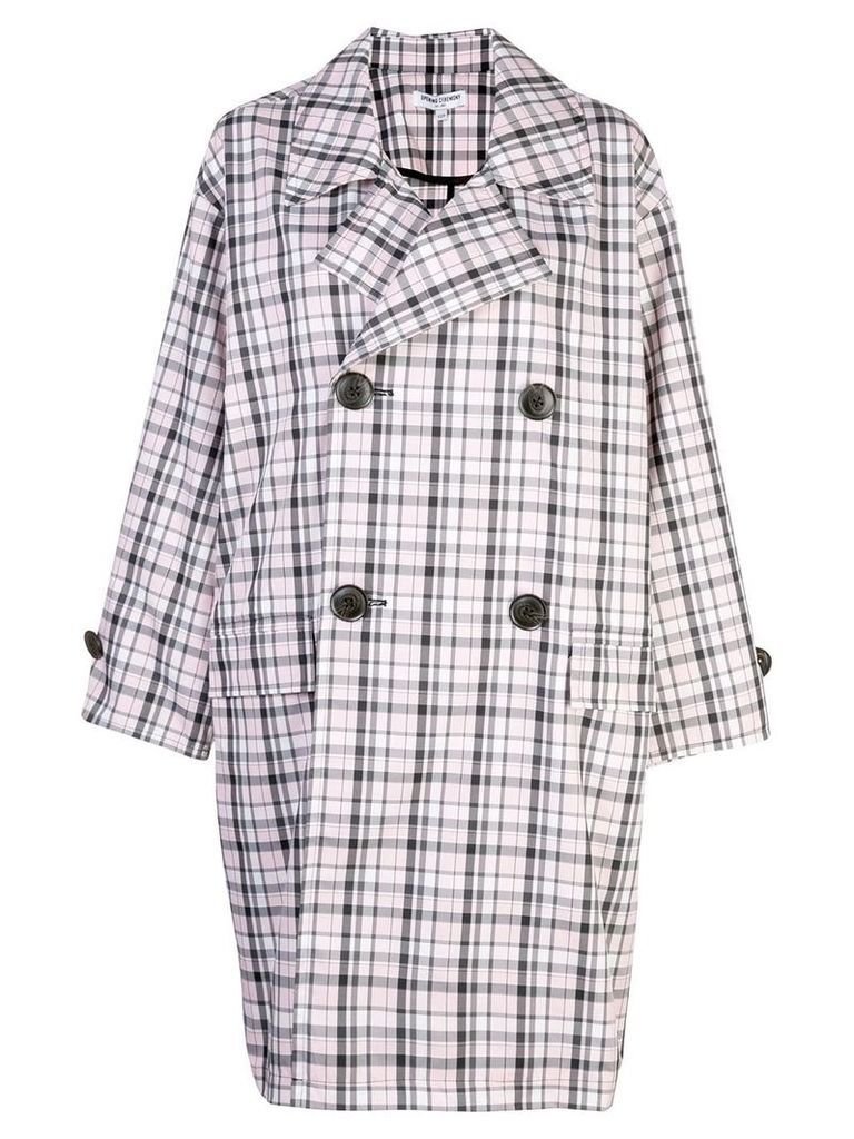 Opening Ceremony oversized plaid trench - PINK