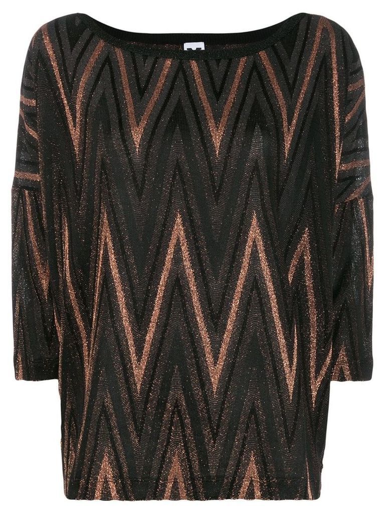 M Missoni Zigzag metallic knit top - Black