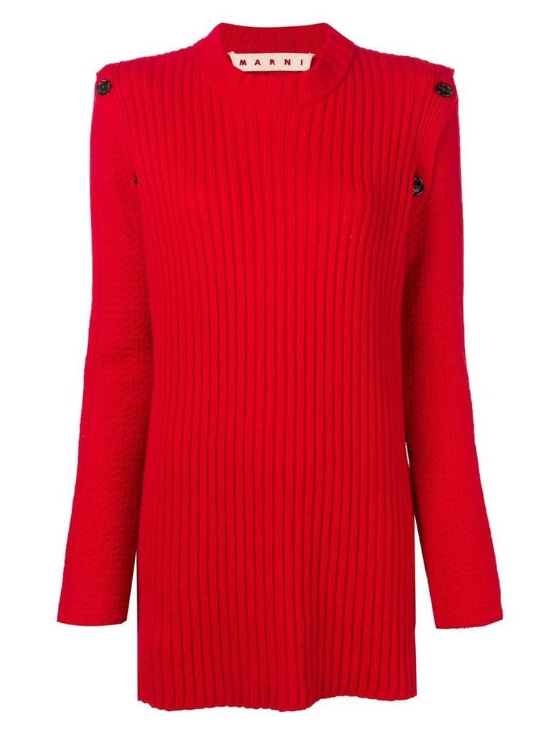 Marni long rib sweater - Red
