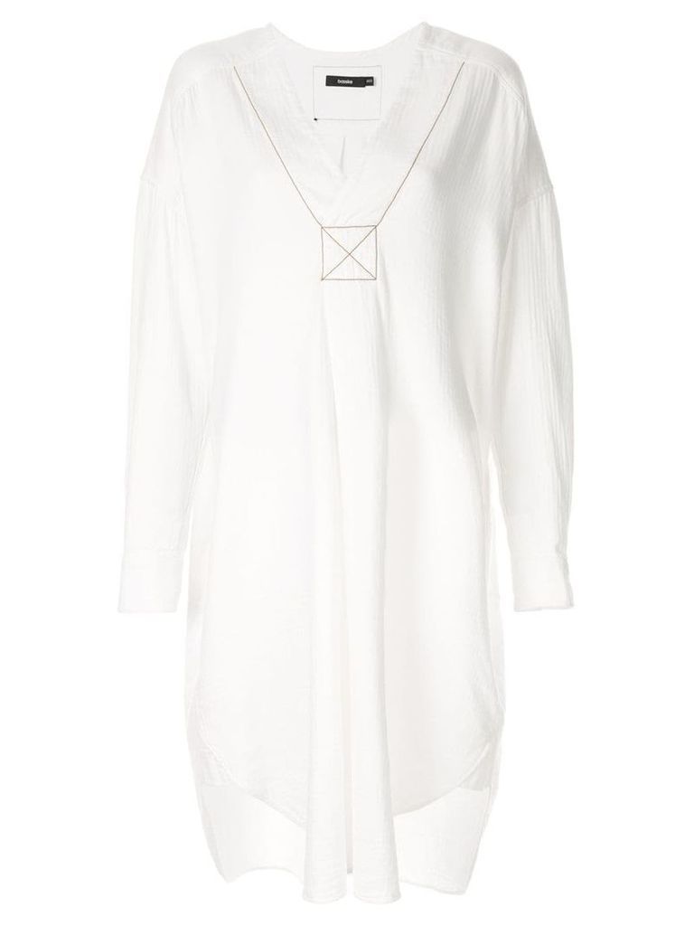 Bassike herringbone shirt dress - White