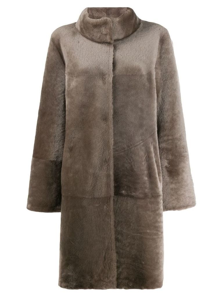 Liska single-breasted fitted coat - Grey