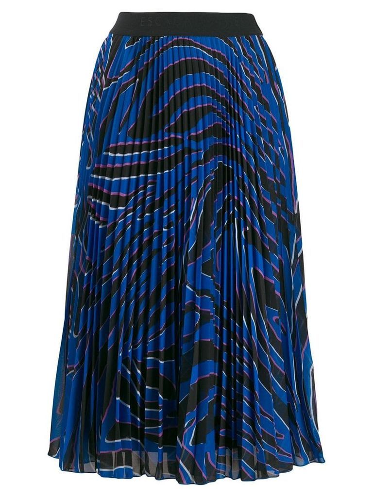 Escada Sport pleated print skirt - Blue