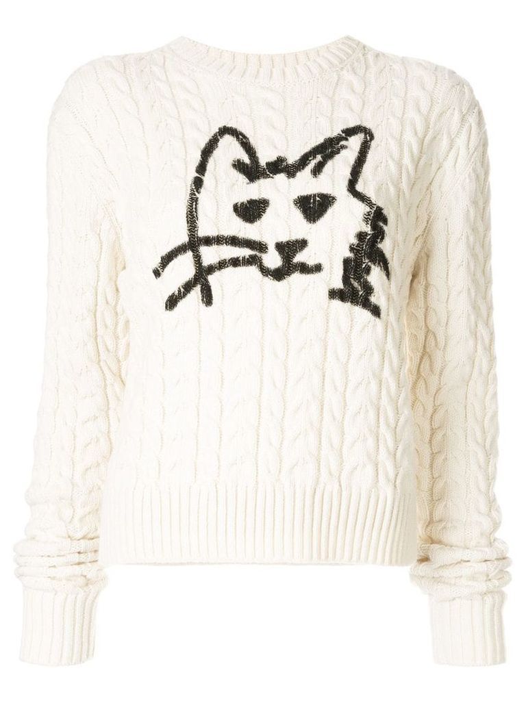 MSGM Naflia cat print jumper - White