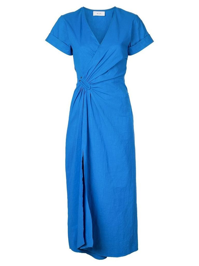 A.L.C. short-sleeve flared midi dress - Blue