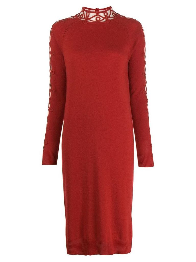 Fendi embroidered sides knitted dress