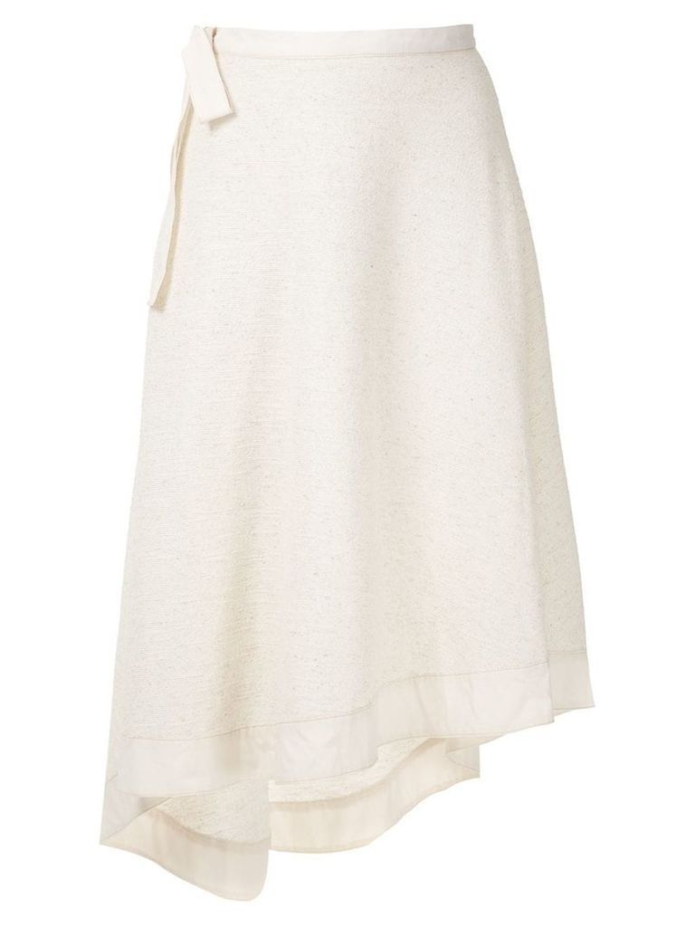 Framed Bouclé midi skirt - White