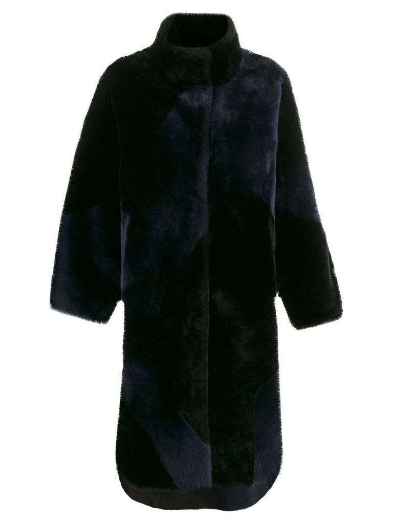 Liska oversized single-breasted coat - Blue