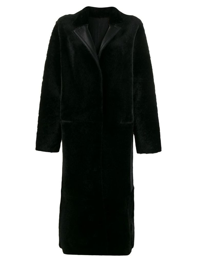 Liska oversized single-breasted coat - Black