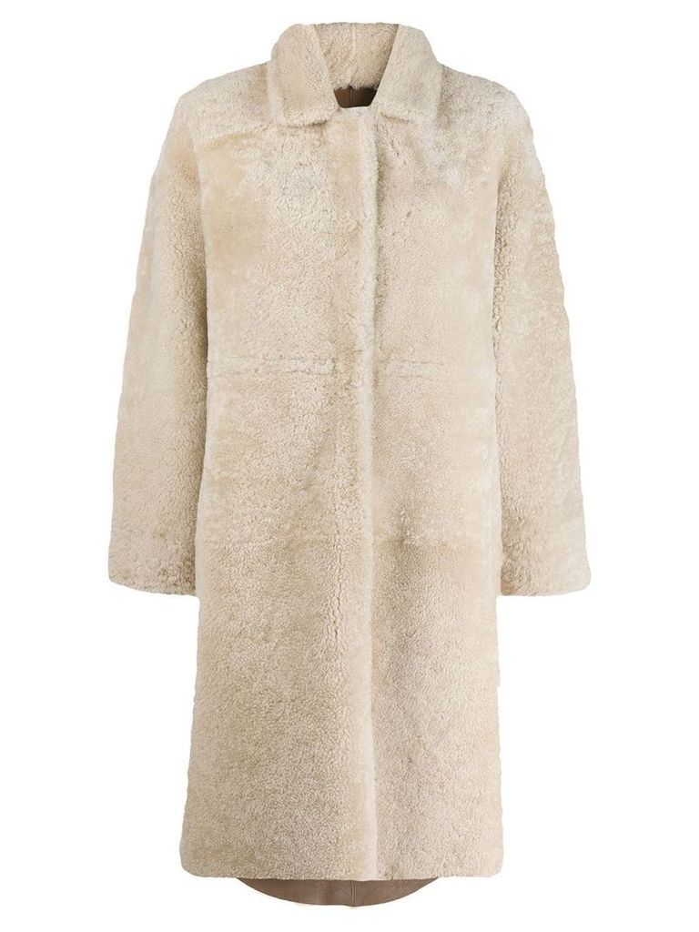 Liska oversized shearling coat - NEUTRALS
