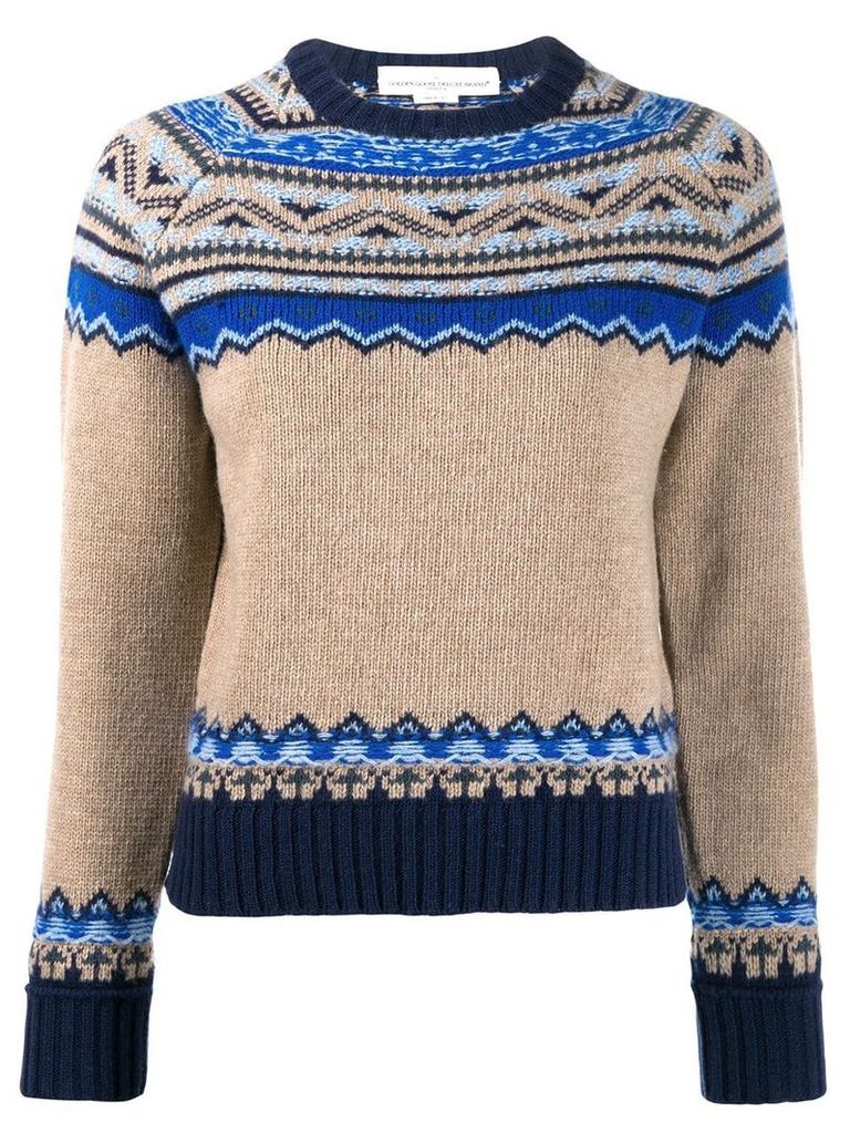 Golden Goose merino wool knitted print sweater - NEUTRALS