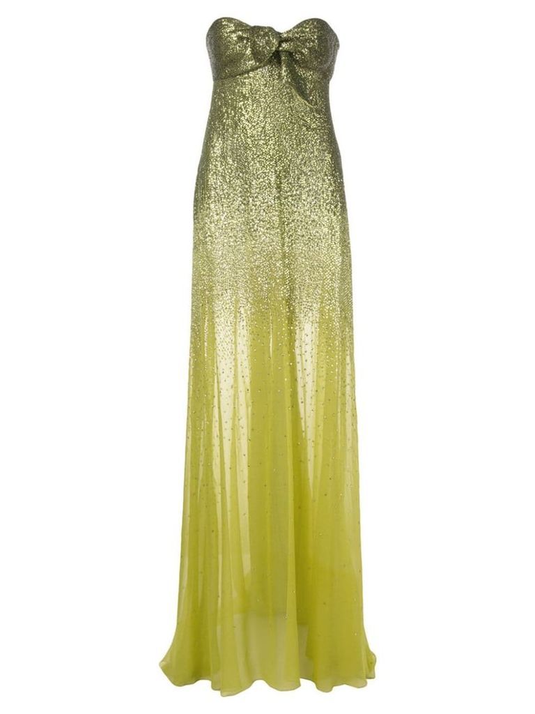 Oscar de la Renta strapless gown with ombré sequins - Green