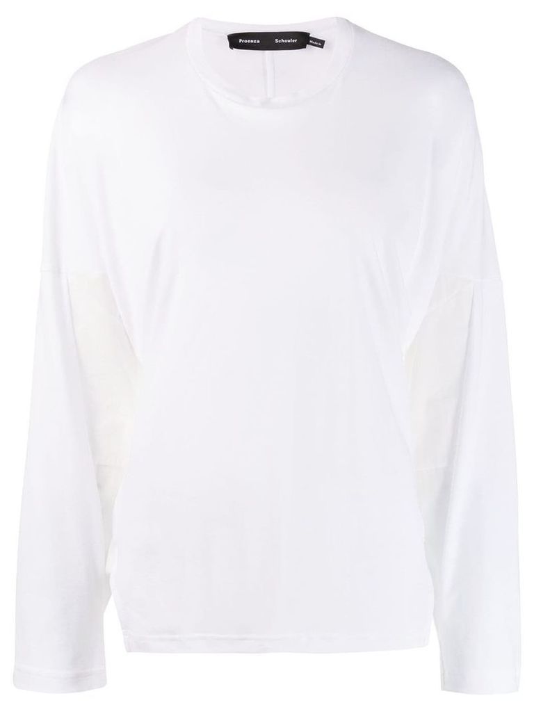 Proenza Schouler panelled long-sleeve T-shirt - White