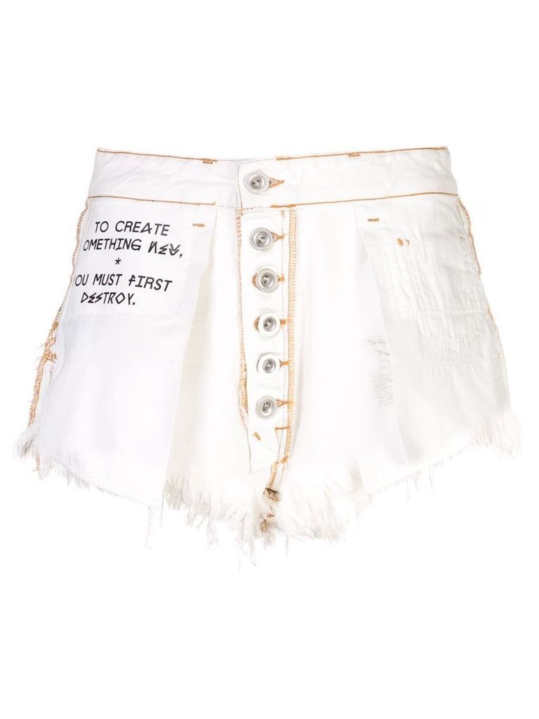 Unravel Project destroyed denim skirt - White