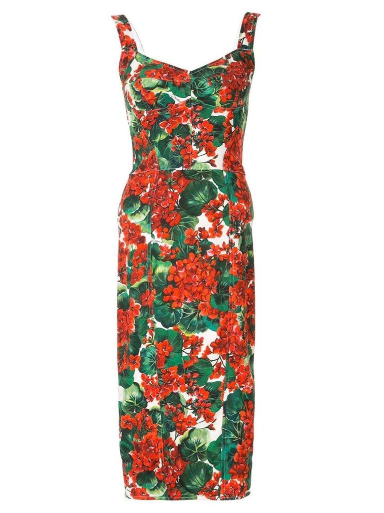 Dolce & Gabbana portofino print cady bustier dress - Red
