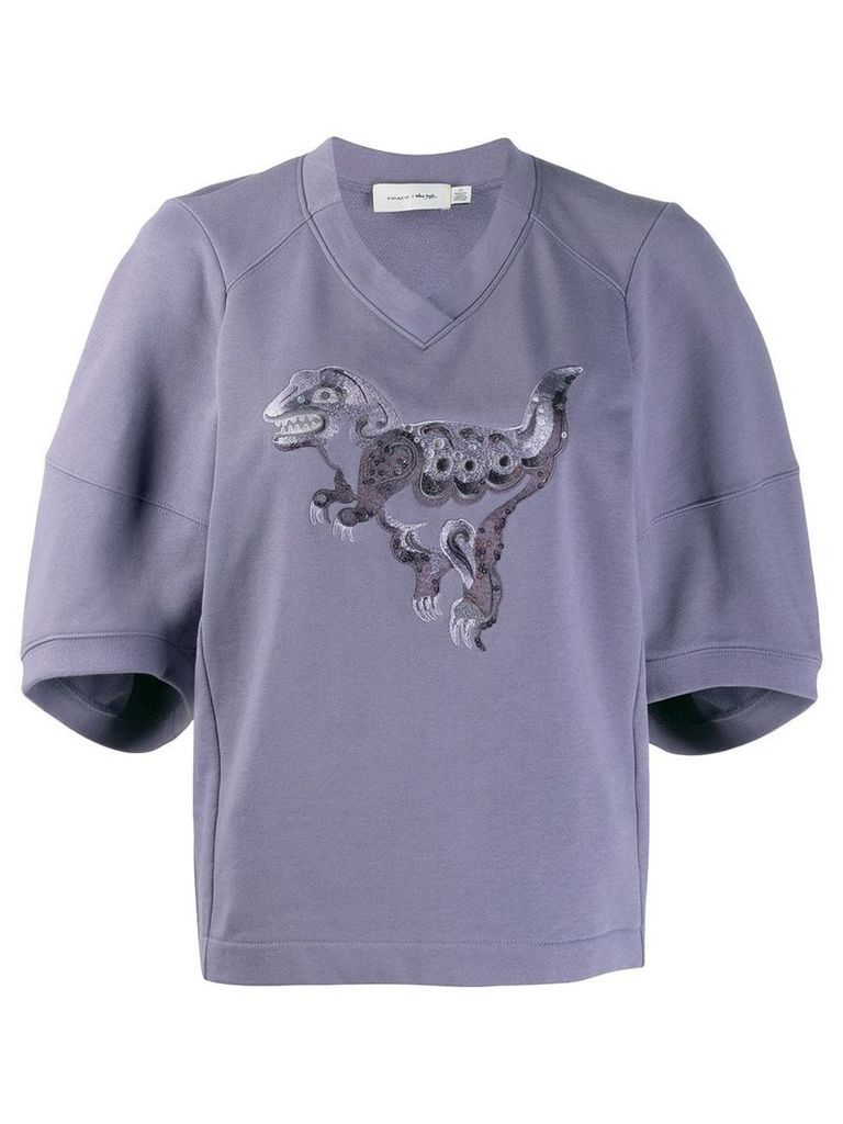 Coach Rexy embroidered jumper - PURPLE