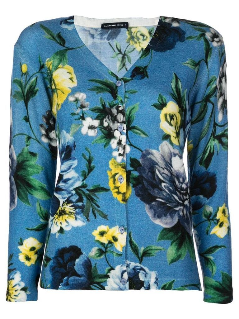 Samantha Sung Charlotte floral print cardigan - Blue