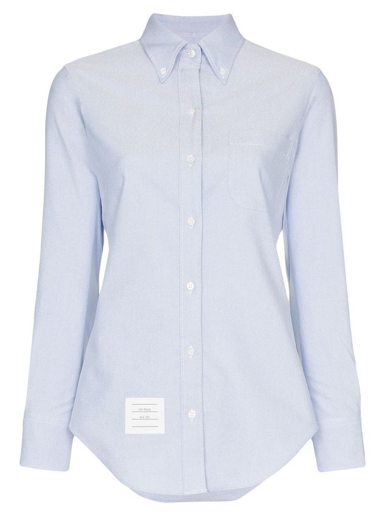 Thom Browne logo patch shirt - Blue
