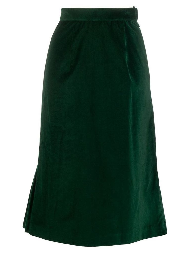 Batsheva velvet flared midi skirt - Green