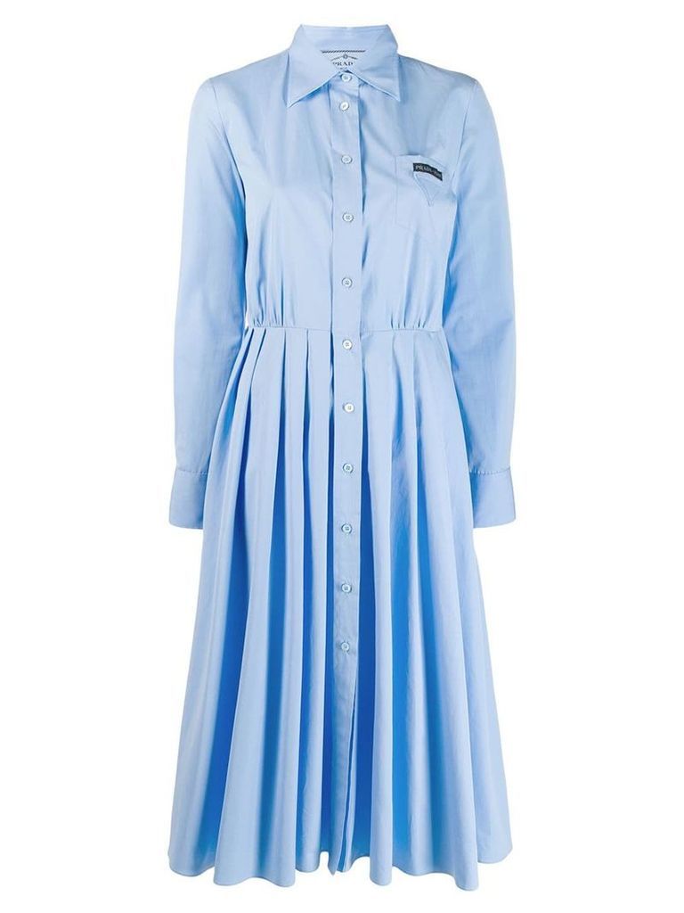Prada pleated shirt dress - Blue