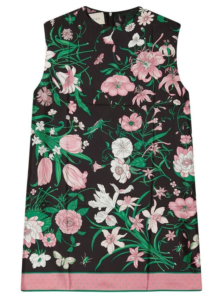 Gucci sleeveless floral tunic top - Black