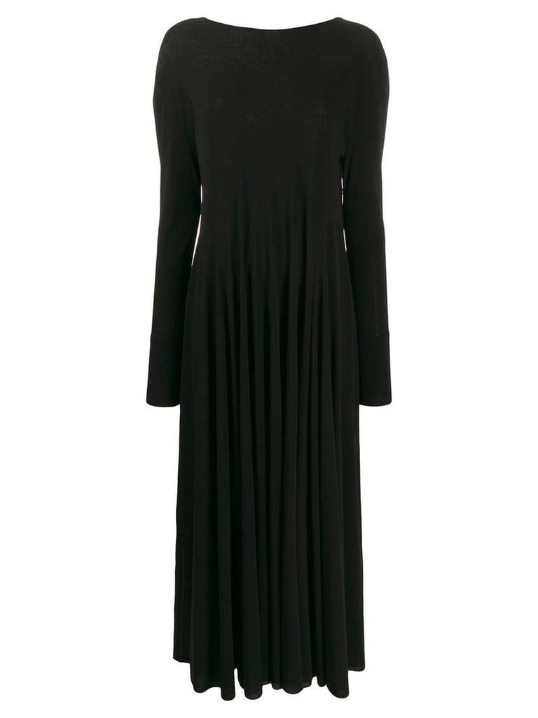 Jil Sander long ruffle drape dress - Black