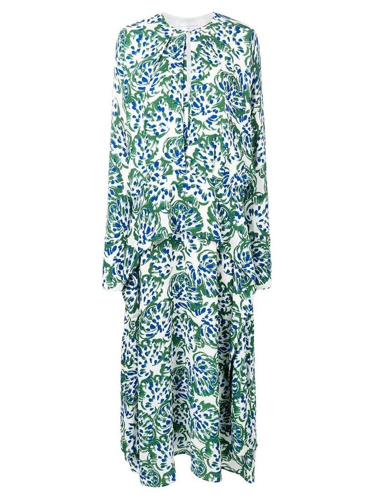 Victoria Victoria Beckham long sleeve drape dress - Green