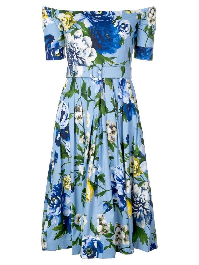 Samantha Sung Florance floral off-shoulder dress - Blue