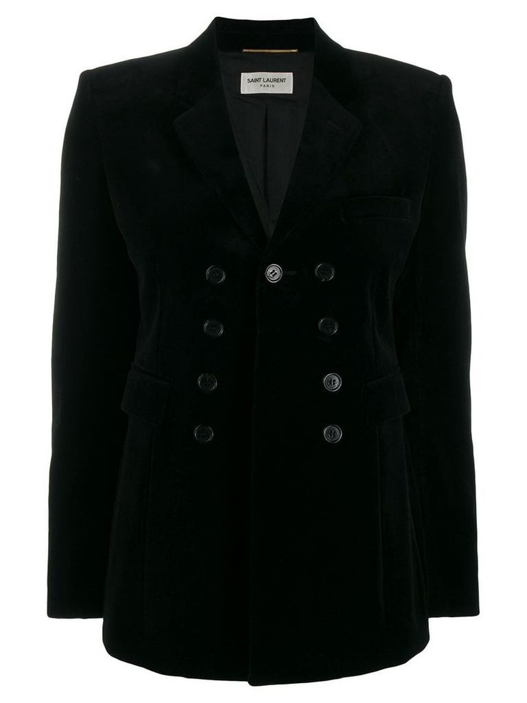 Saint Laurent velvet double-breasted blazer - Black