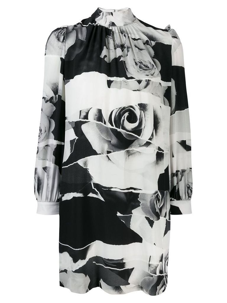 Alexander McQueen Torn Rose print dress - Black