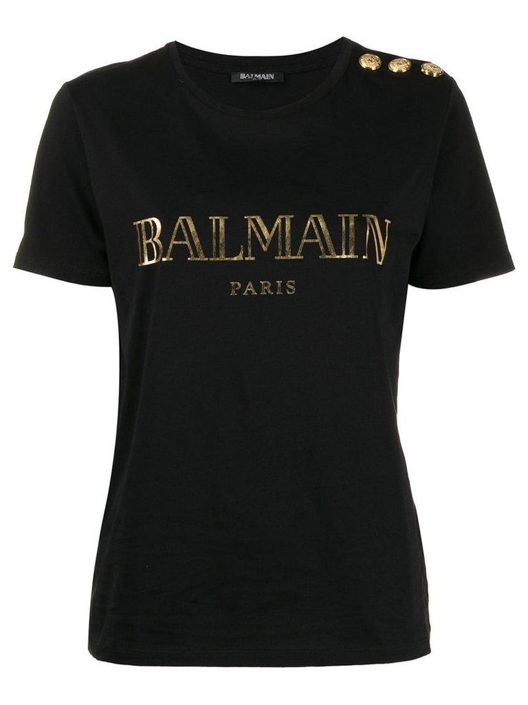 Balmain logo printed T-shirt - Black