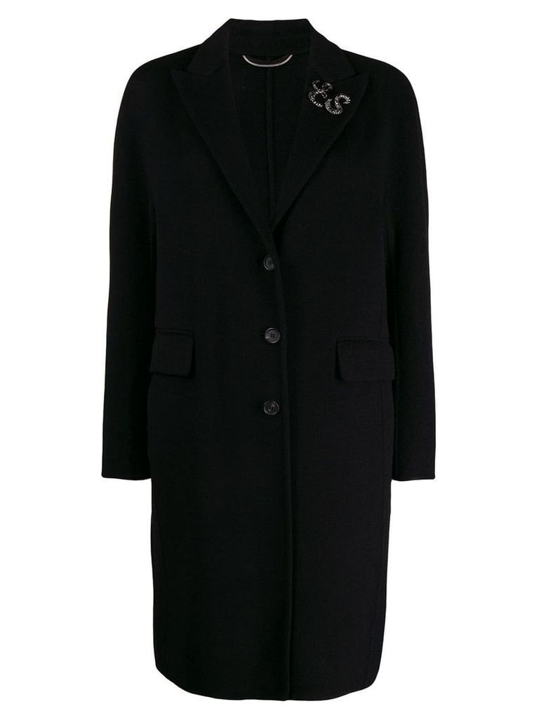 Ermanno Scervino monogram buttoned coat - Black