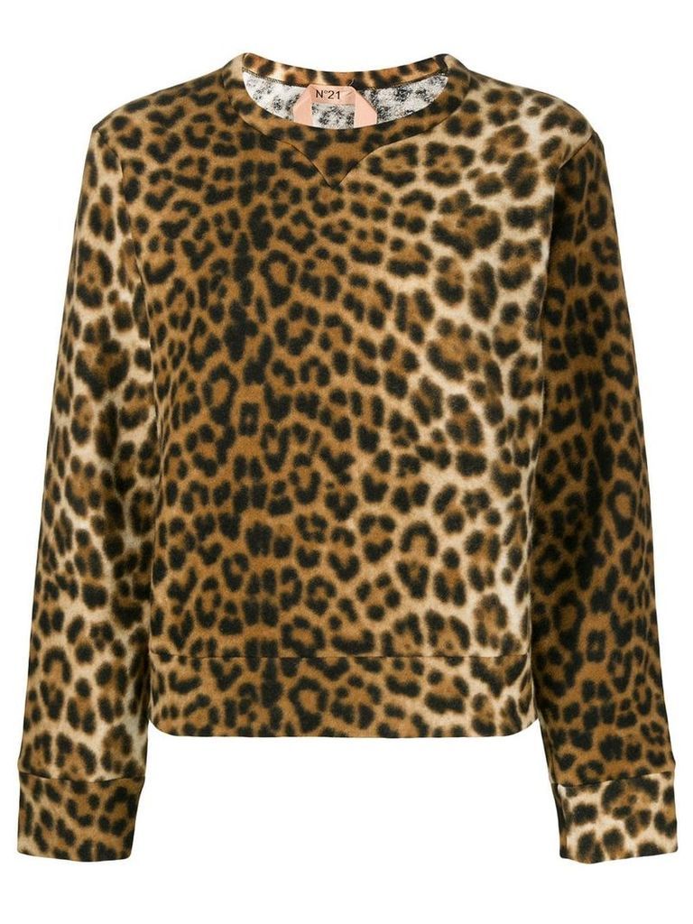 Nº21 leopard-print sweater - Brown