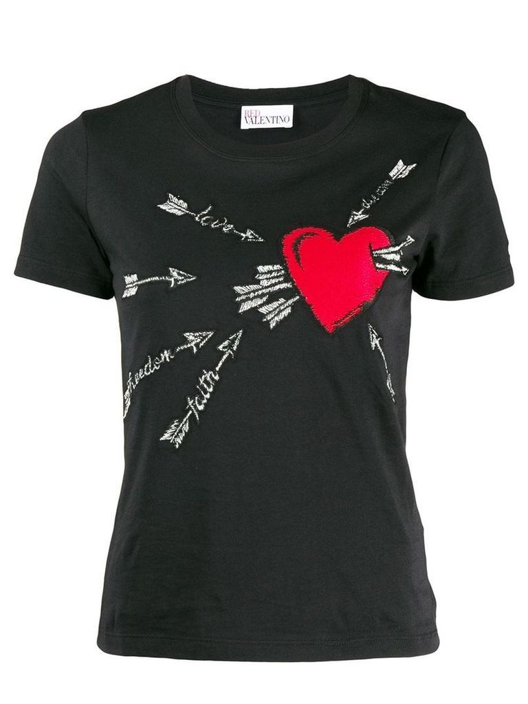 Red Valentino heart T-shirt - Black
