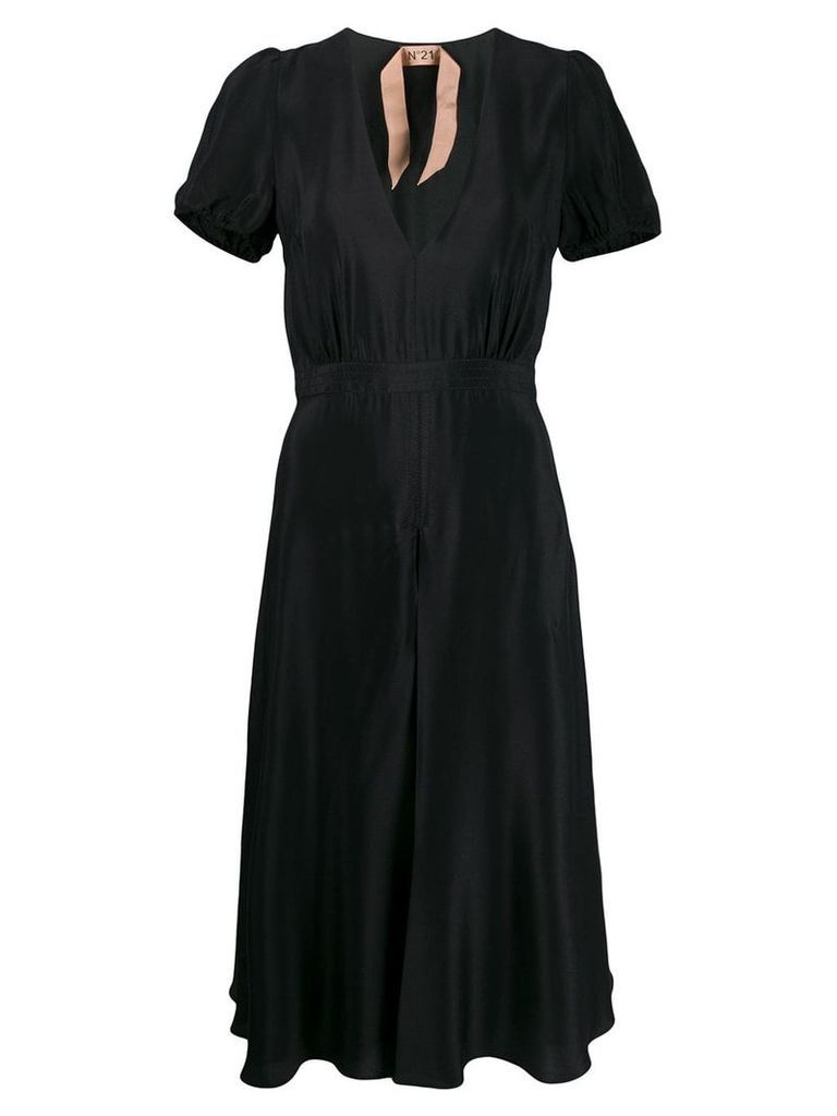 Nº21 short-sleeved flared dress - Black