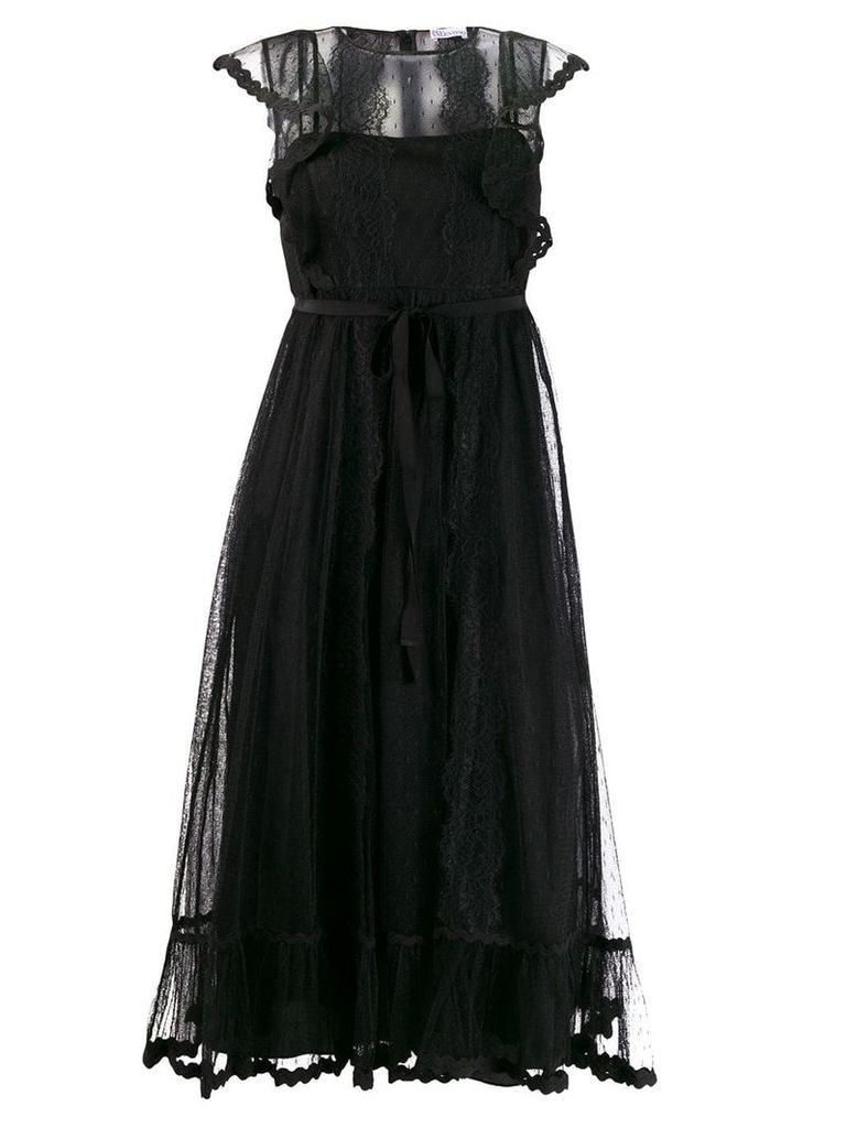 Red Valentino lace long dress - Black