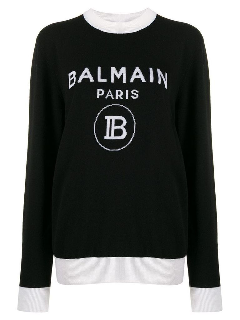 Balmain knitted logo sweater - Black
