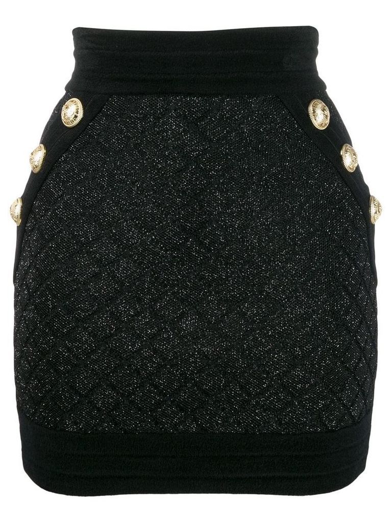Balmain iridescent mini skirt - Black