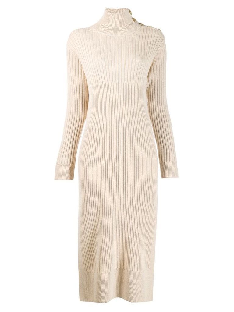 See By Chloé knitted roll-neck dress - NEUTRALS