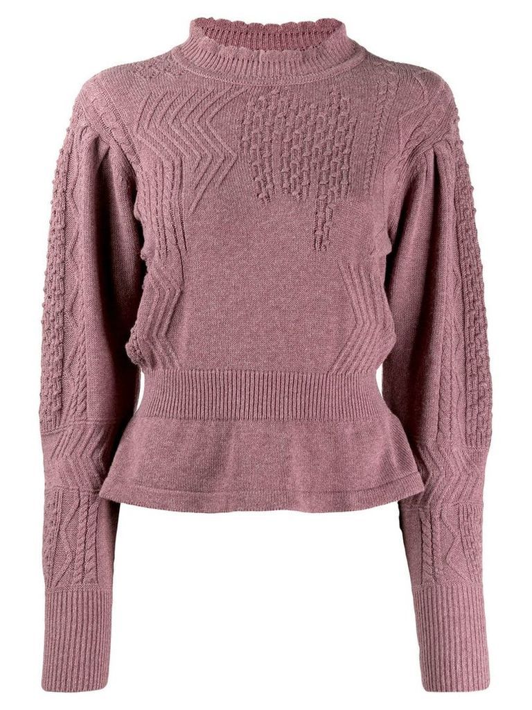 Isabel Marant Étoile peplum hem knitted jumper - PURPLE