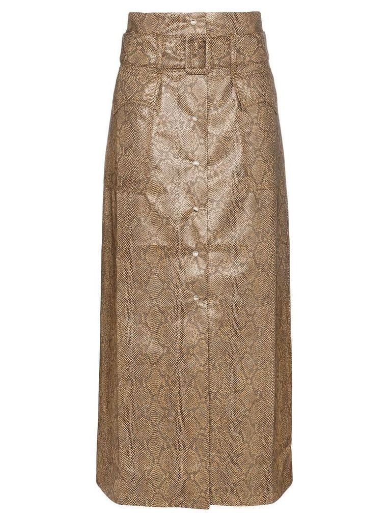 Nanushka Aarohi snakeskin print skirt - Brown