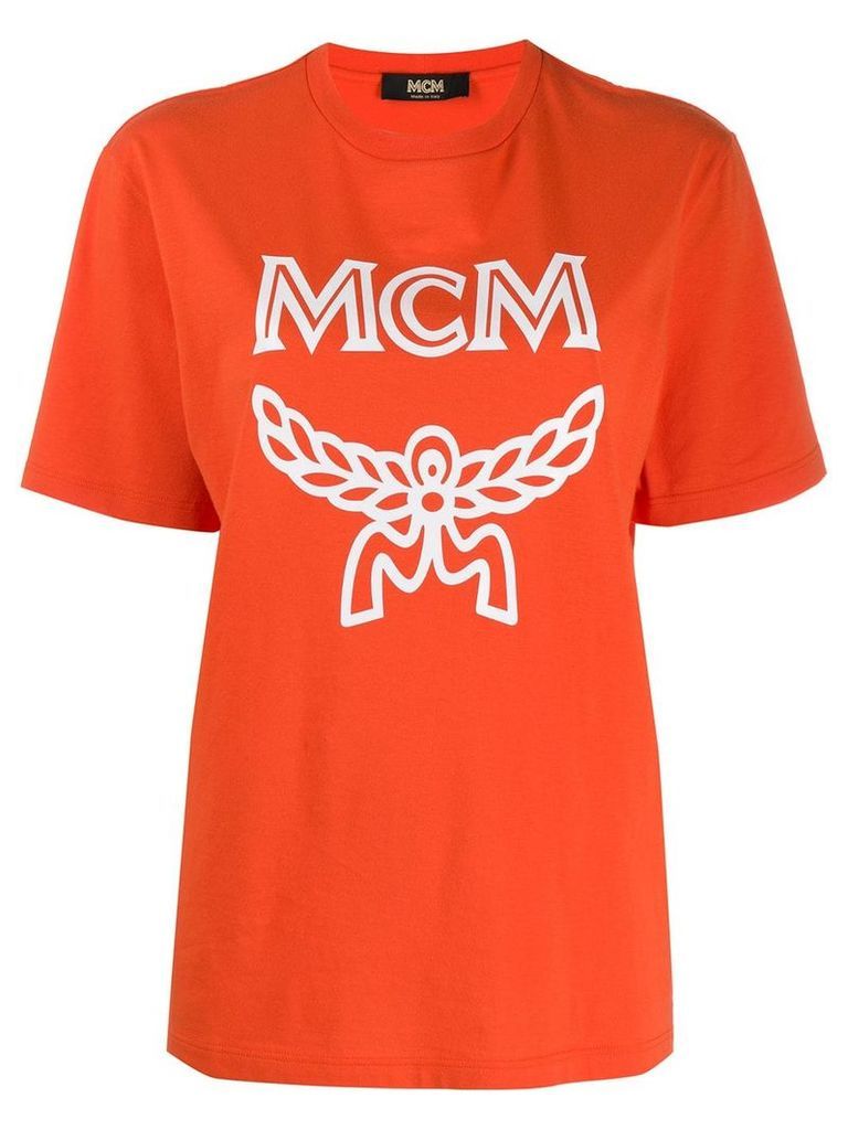 MCM logo print T-shirt - ORANGE
