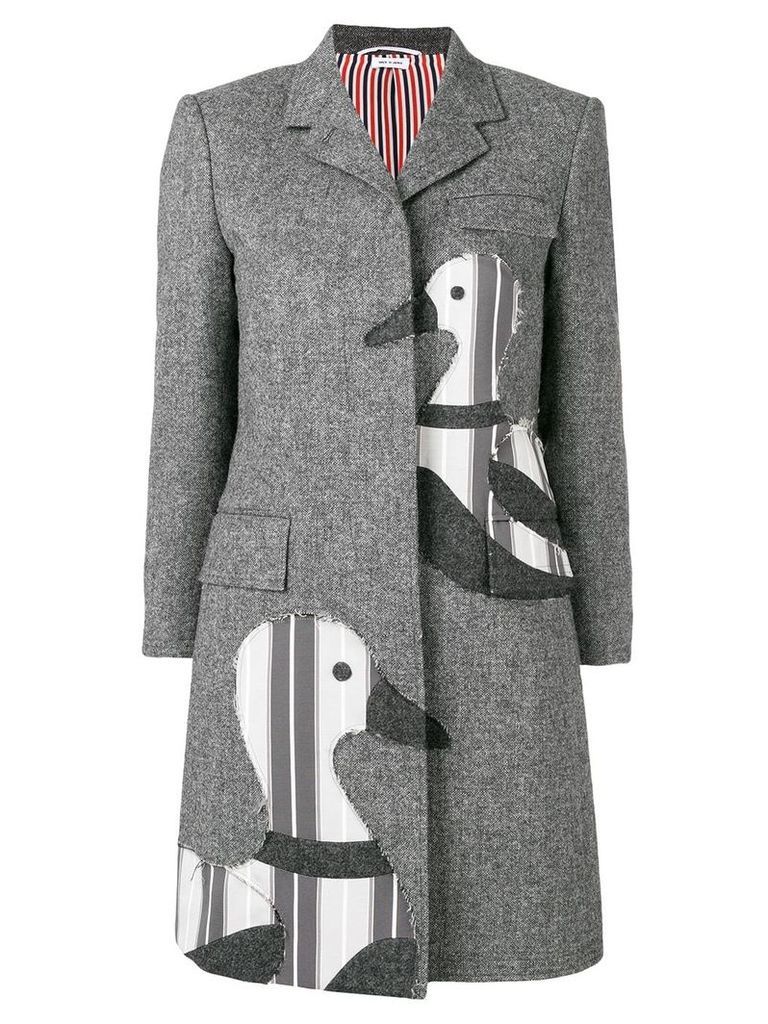 Thom Browne Donegal Tweed Chesterfield Overcoat - Grey