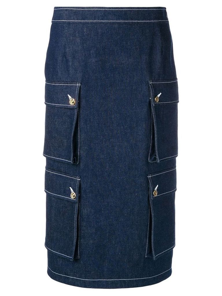 Thom Browne Navy Hunting Cardigan Skirt - Blue