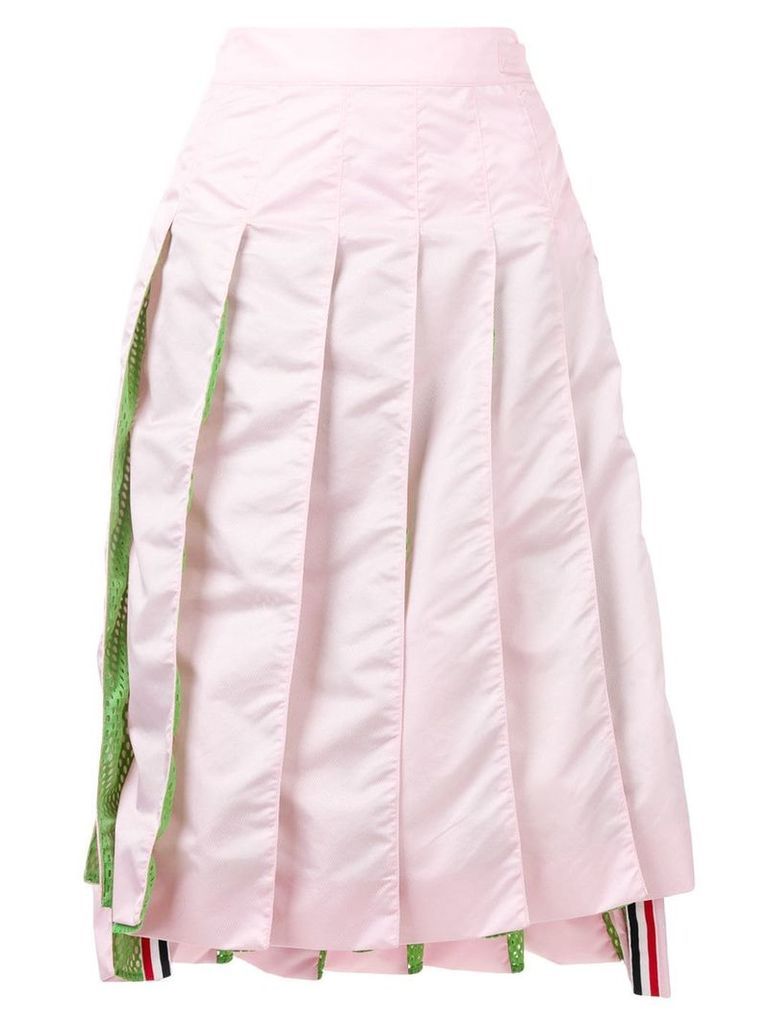 Thom Browne Pink Mesh Pleated Skirt
