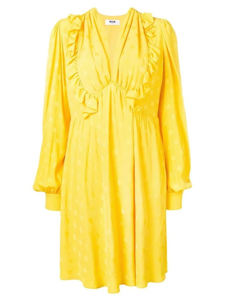 MSGM ruffle trimming dress - Yellow